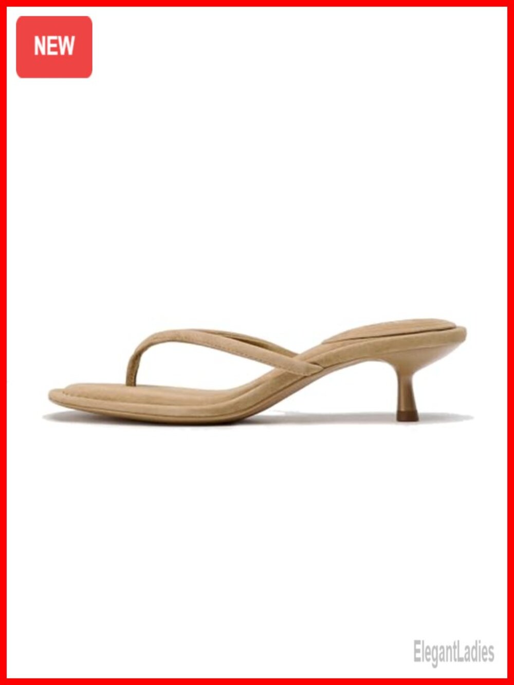 Kitten Heel Thong Sandals Slip-On Low Heel Summer Flip Flops